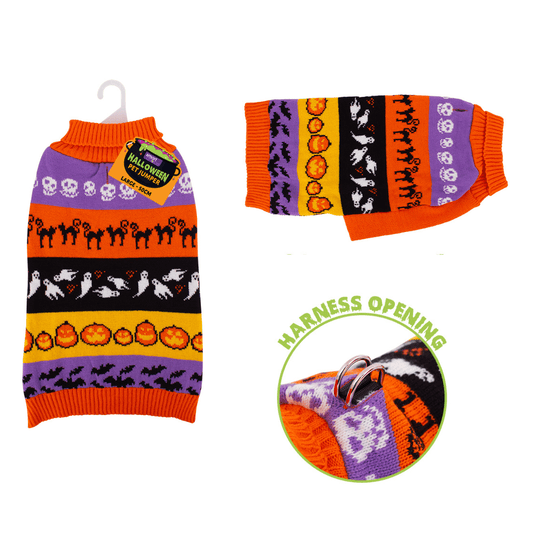 Striped Halloween Dog Jumper