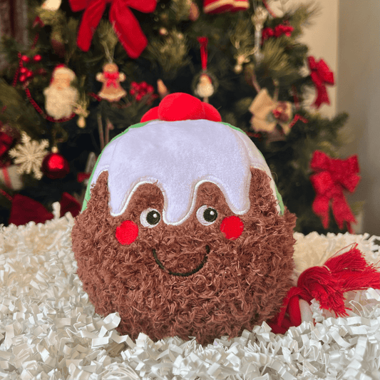 christmas pudding plush rope dog toy