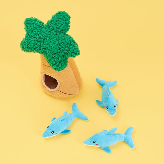 Dolphins In Palm Tree Hide and Seek Burrow Toy