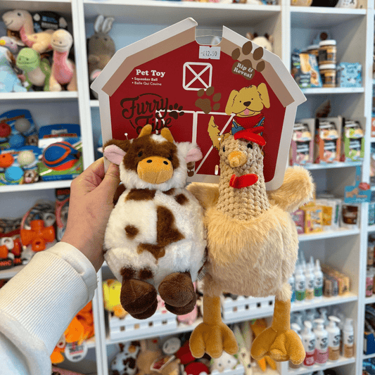 Large Cow & Chicken Spiky Ball, 2-Pack