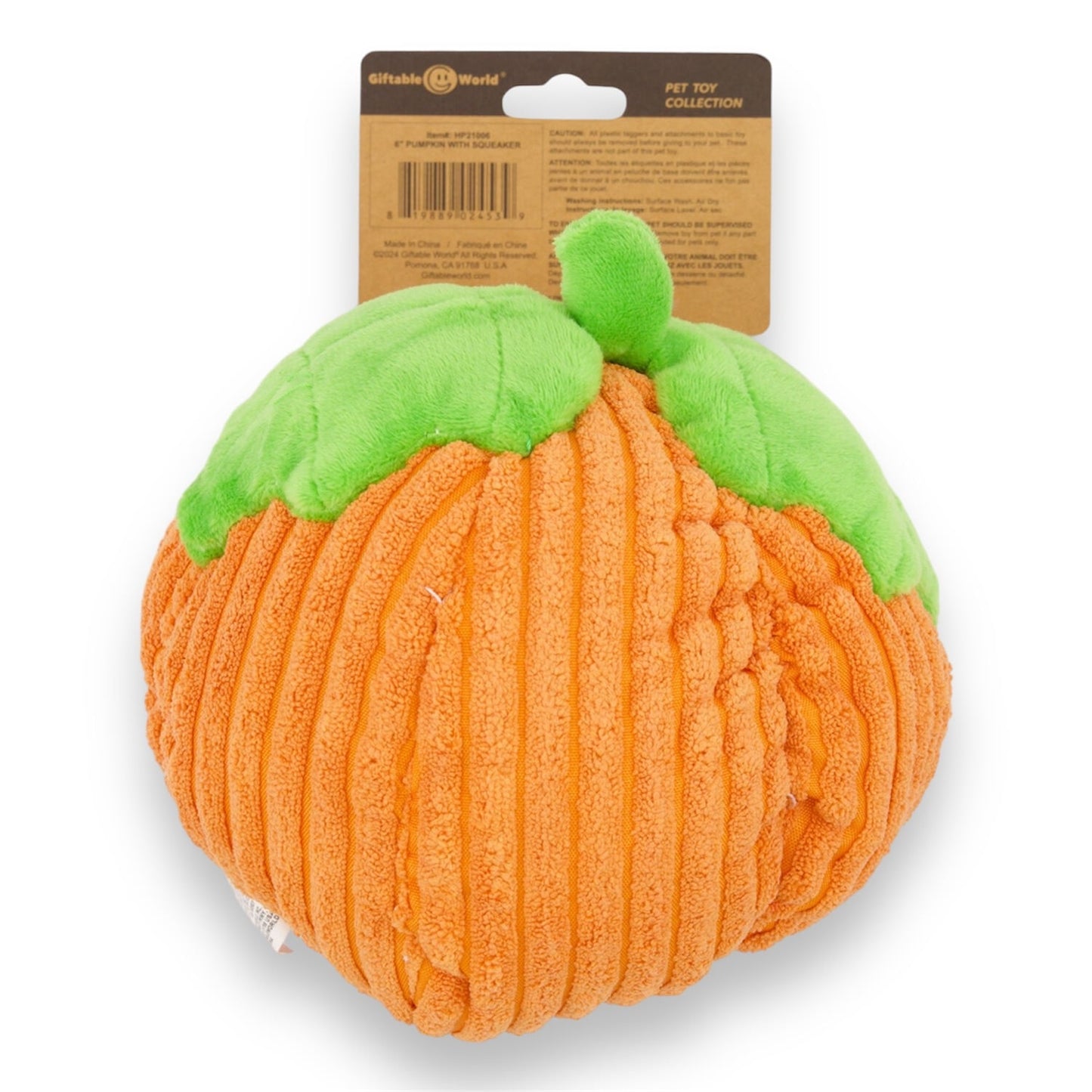 Corduroy Orange Pumpkin Toy