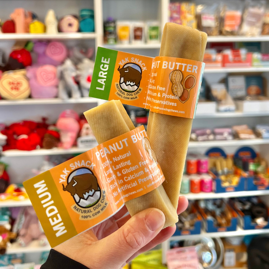 Peanut Butter Yak Snack Dog Chew Bar - M, L