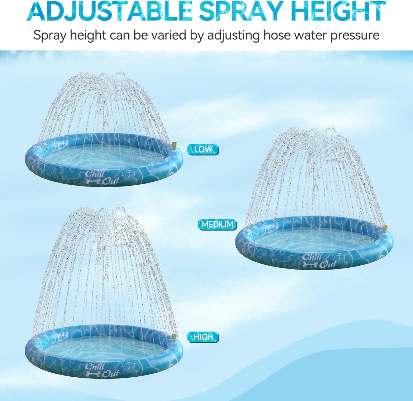 Chill Out Sprinkler Fun Mat For Dogs - M, L (Garden Hose Required)