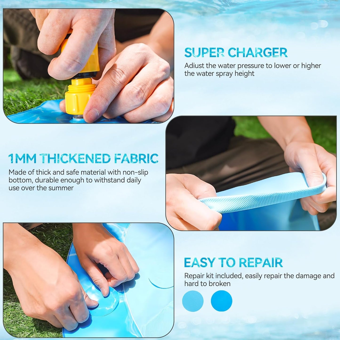 Chill Out Sprinkler Fun Mat For Dogs - M, L (Garden Hose Required)