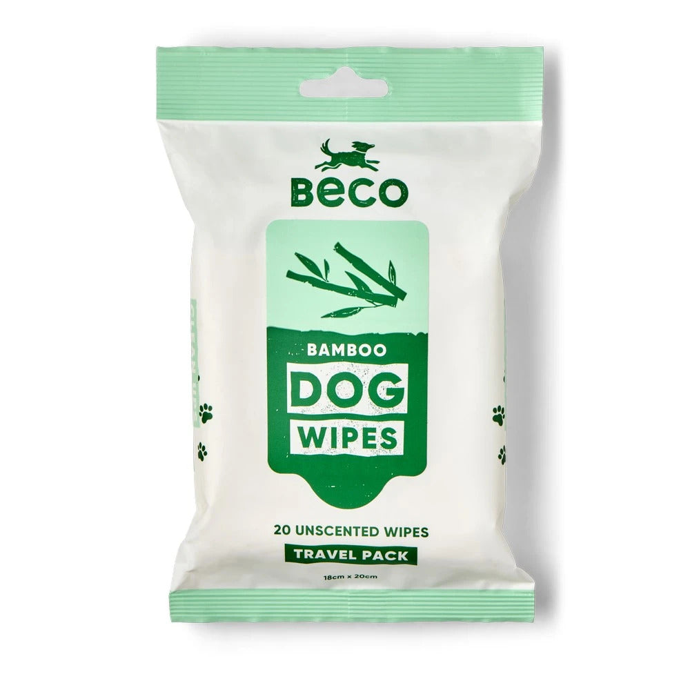 Beco Bamboo Dog Travel Wipes, 20 Pack