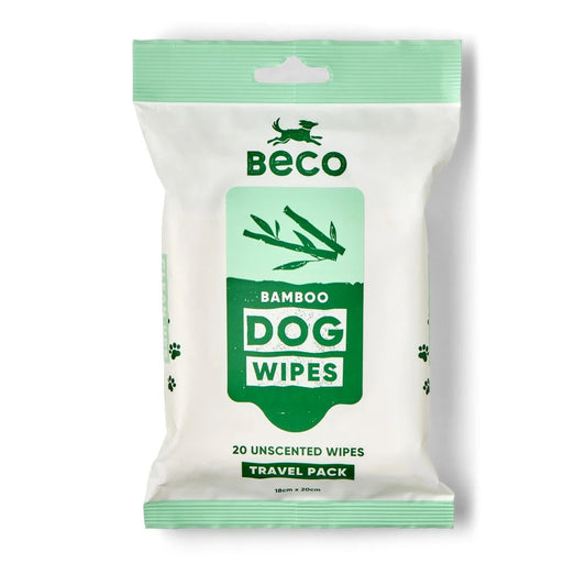 Beco Bamboo Dog Travel Wipes, 20 Pack