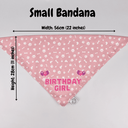 Small Birthday Girl Dog Bandana