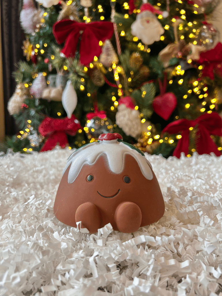 chrissie christmas pudding latex dog toy