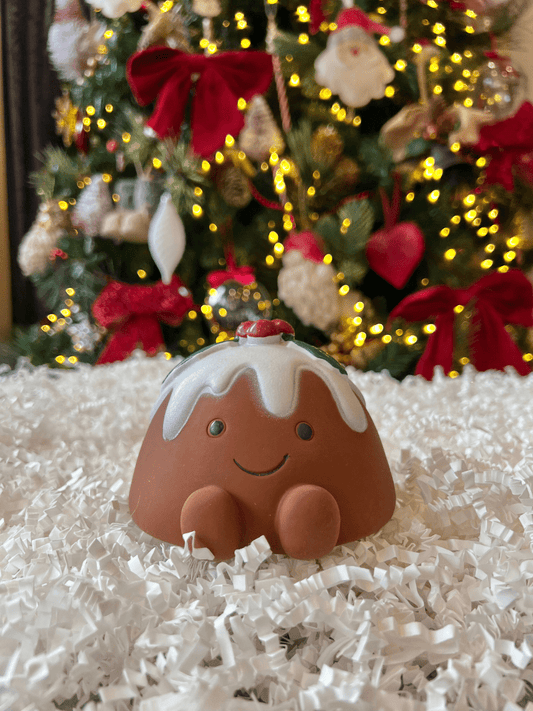 chrissie christmas pudding latex dog toy