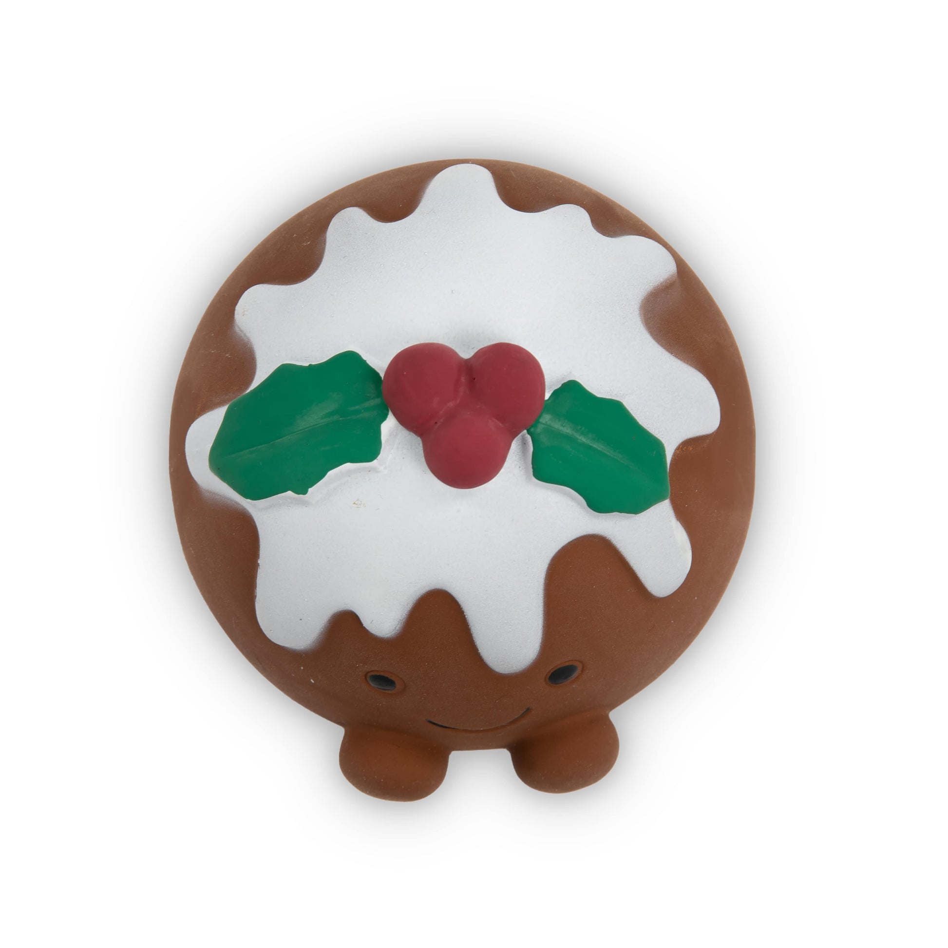 chrissie christmas pudding latex dog toy