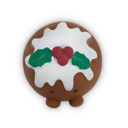 chrissie christmas pudding latex dog toy
