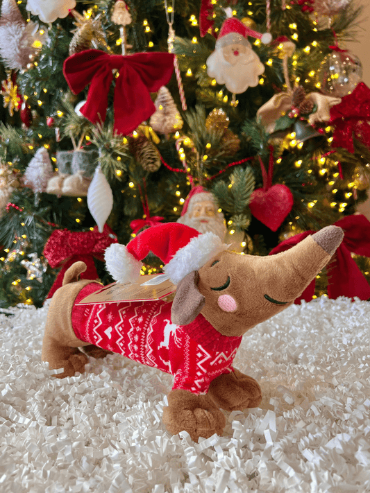 christmas best sausage dog plush dog toy