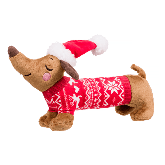 christmas best sausage dog plush dog toy