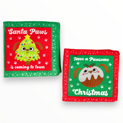 christmas card plush dog toy