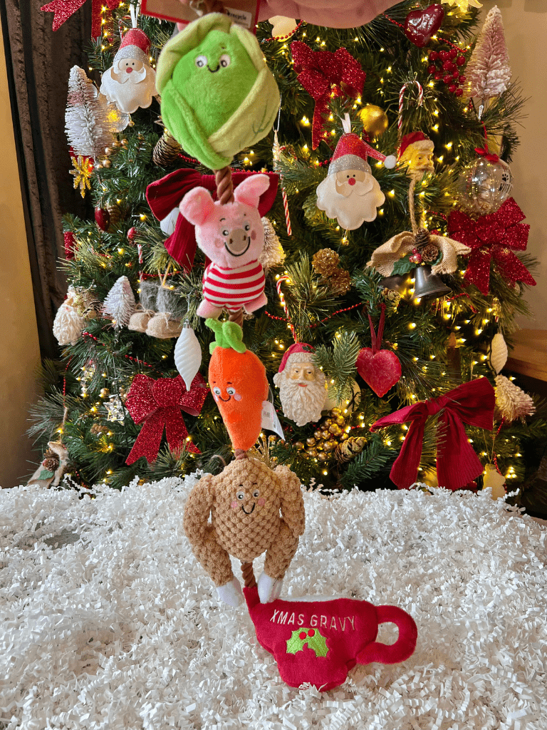 christmas dinner plush rope dog toy