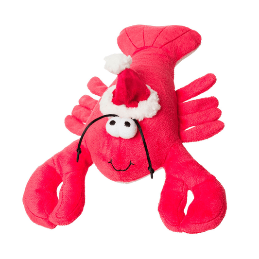 christmas lobster plush dog toy