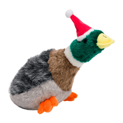 christmas mallard plush dog toy