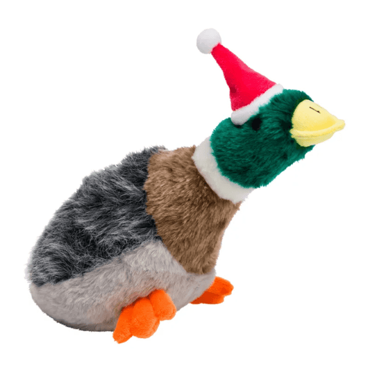 christmas mallard plush dog toy