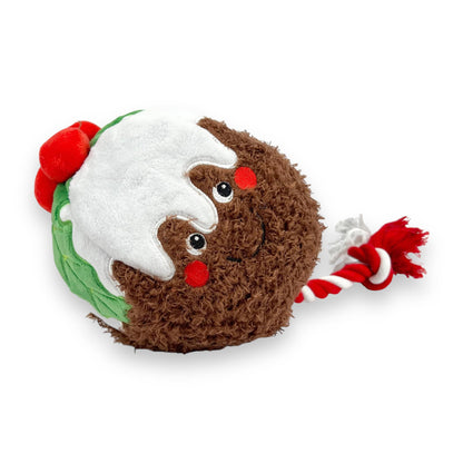 christmas pudding plush rope dog toy