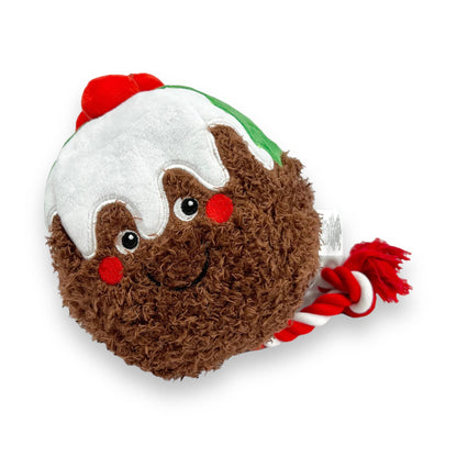 christmas pudding plush rope dog toy
