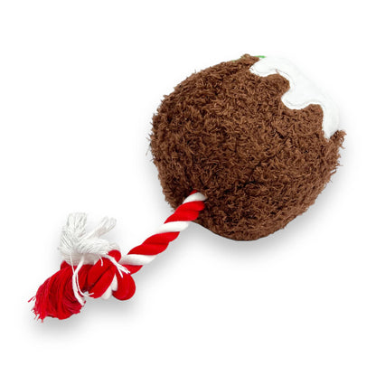 christmas pudding plush rope dog toy