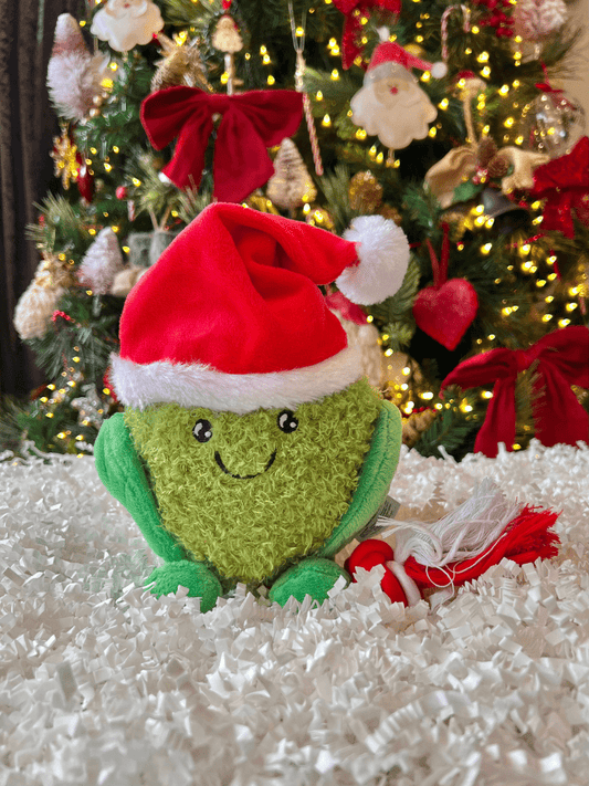 christmas sprout plush rope dog toy