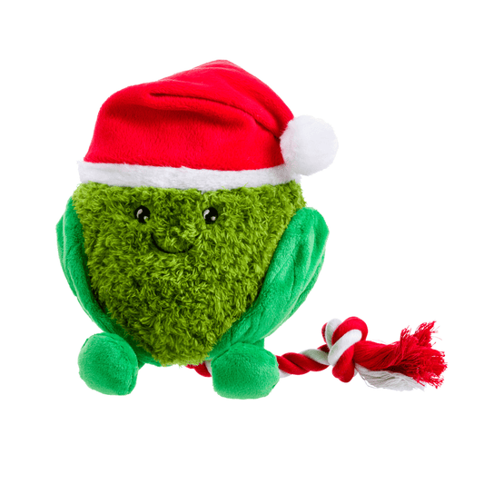 christmas sprout plush rope dog toy