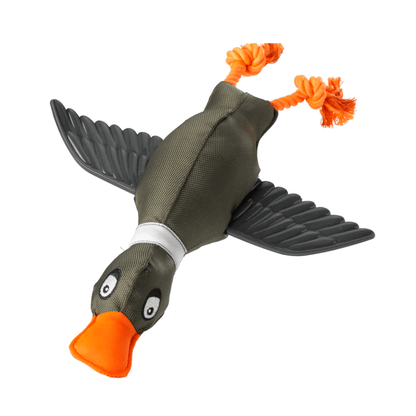 Khaki Duck Thrower With TPR Wings Rope Plush Dog Toy