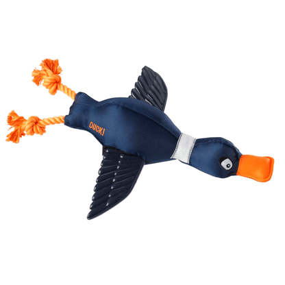 Navy Duck Thrower With TPR Wings Rope Plush Dog Toy