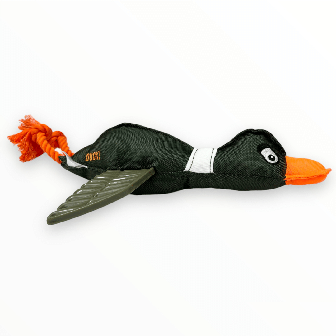 Khaki Duck Thrower With TPR Wings Rope Plush Dog Toy
