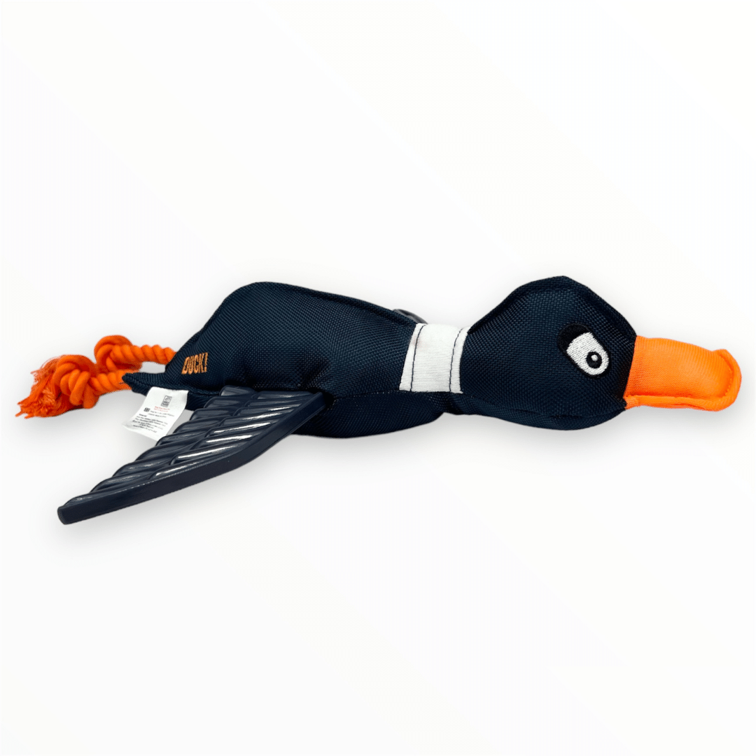 Navy Duck Thrower With TPR Wings Rope Plush Dog Toy