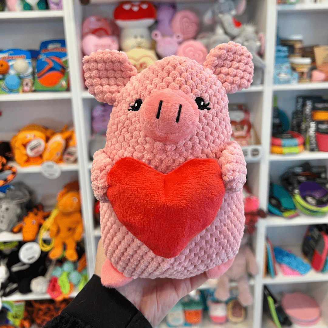 Pink Cord Piglet Toy