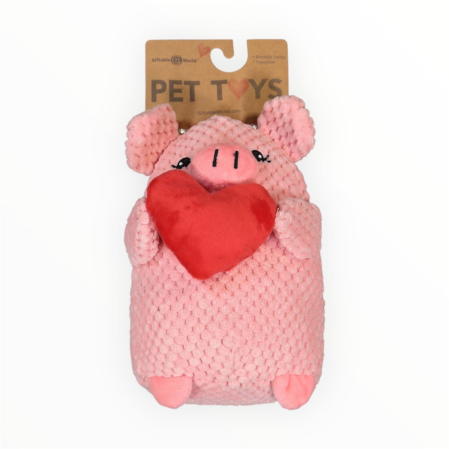 Pink Cord Piglet Toy