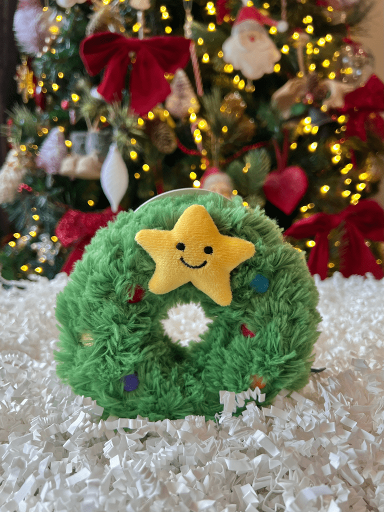 remy wreath tough plush dog toy