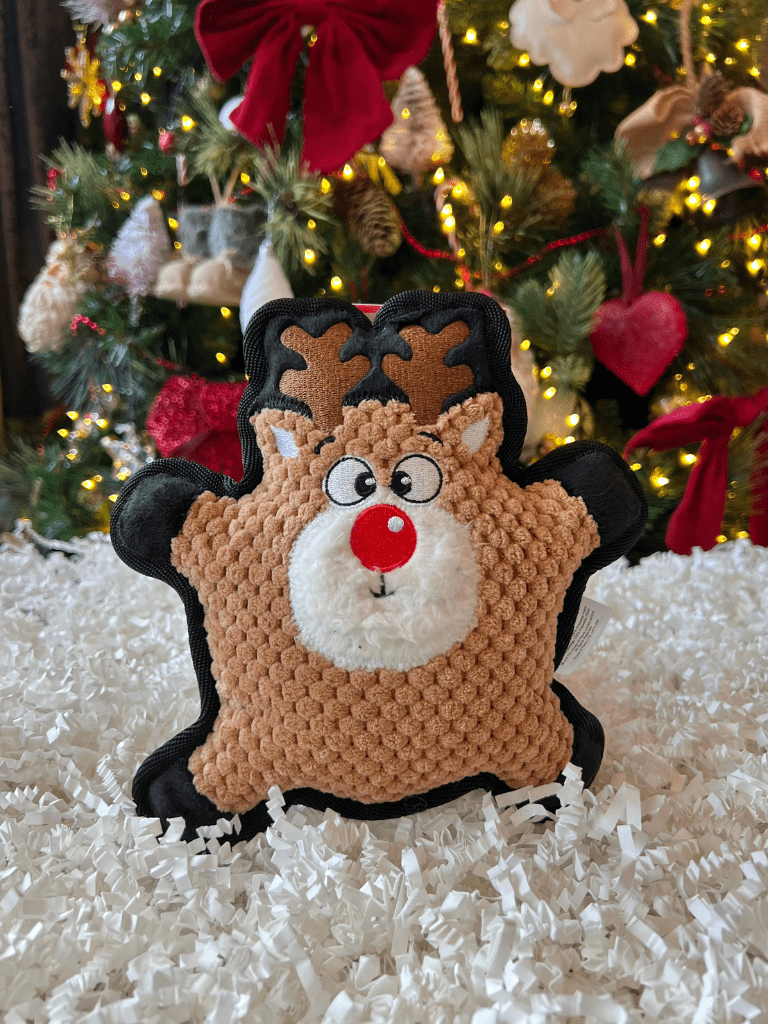 rudolph tough plush dog toy