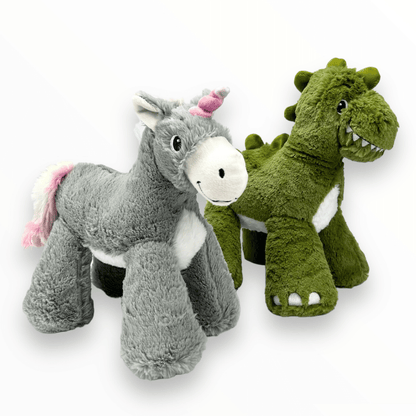 Unicorn and Dinosaur Big Paws Plush Dog Toy