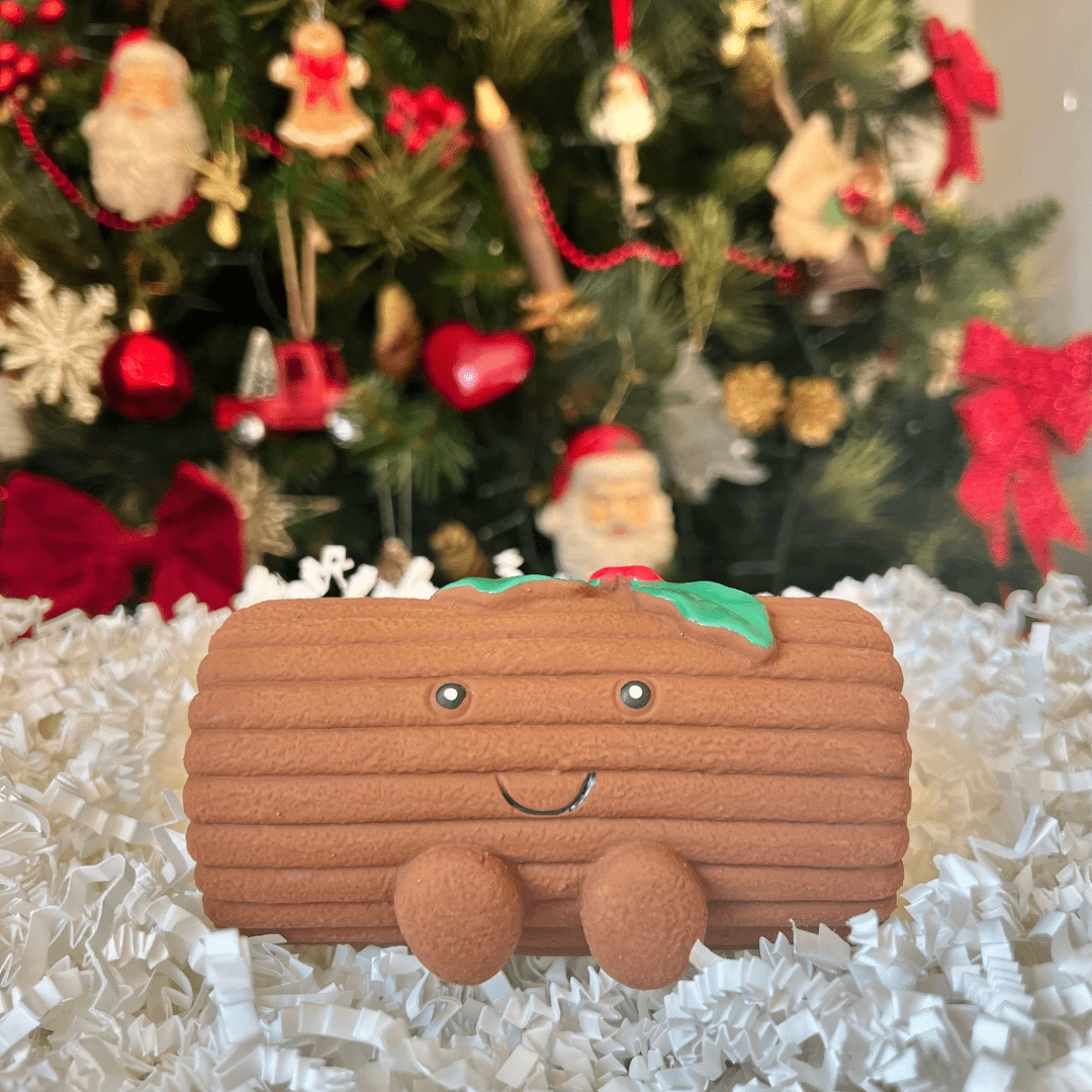 yasmin yule log latex dog toy 